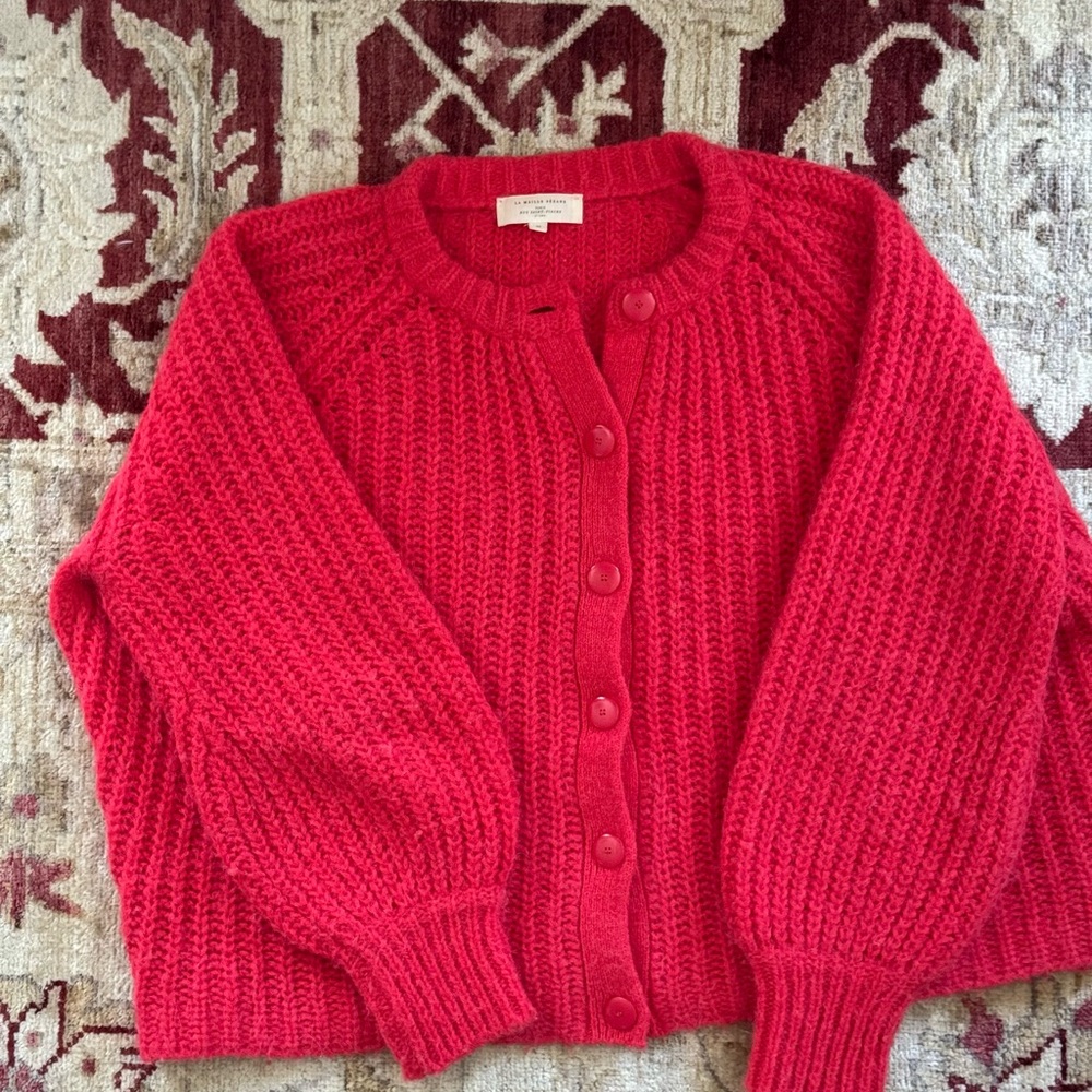 Sezane Emile Cardigan Red